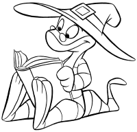 A coloring page of simsala grimm